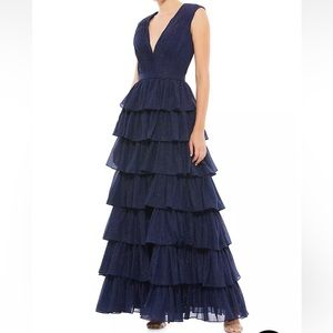Ieena by MacDuggal Blue Tiered Gown.